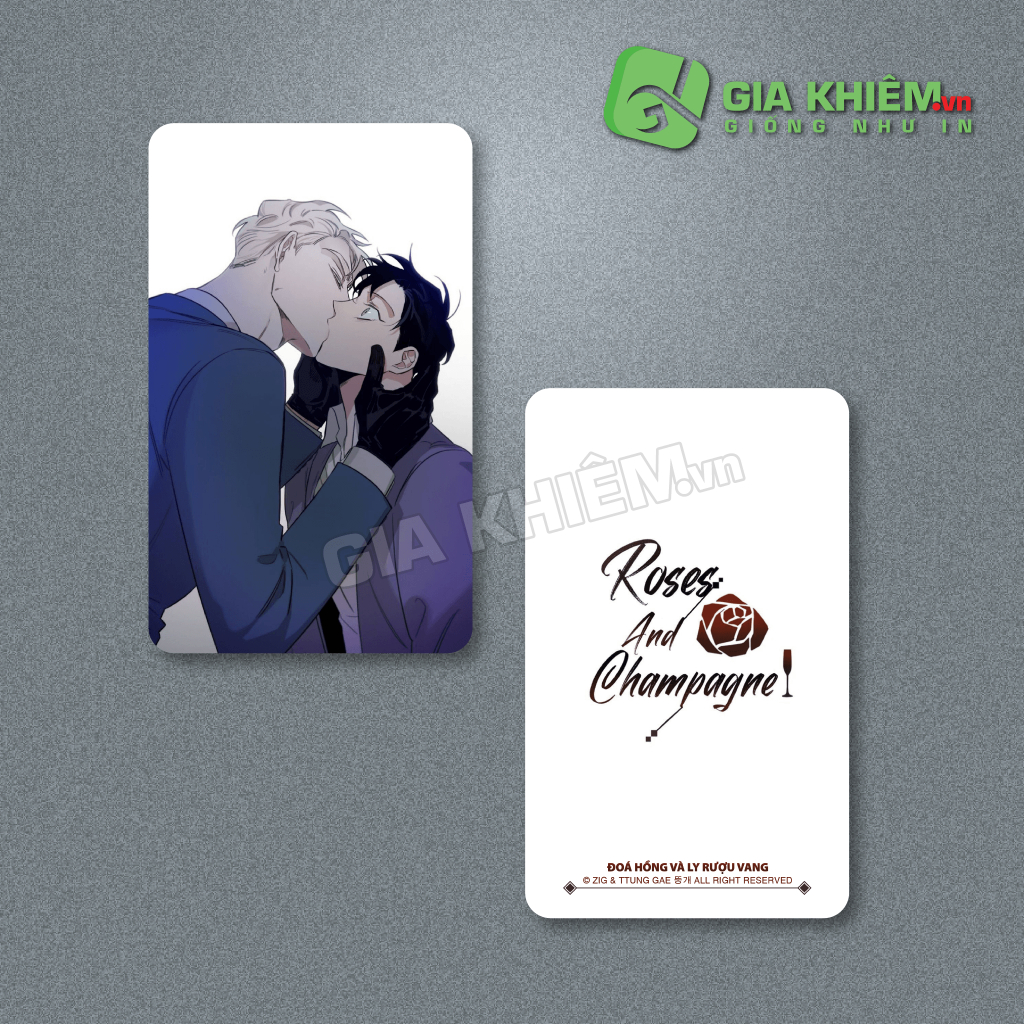 Card bo góc giấy truyện ROSES & CHAMPAGNE - ĐOÁ HỒNG VÀ LY RƯỢU VANG