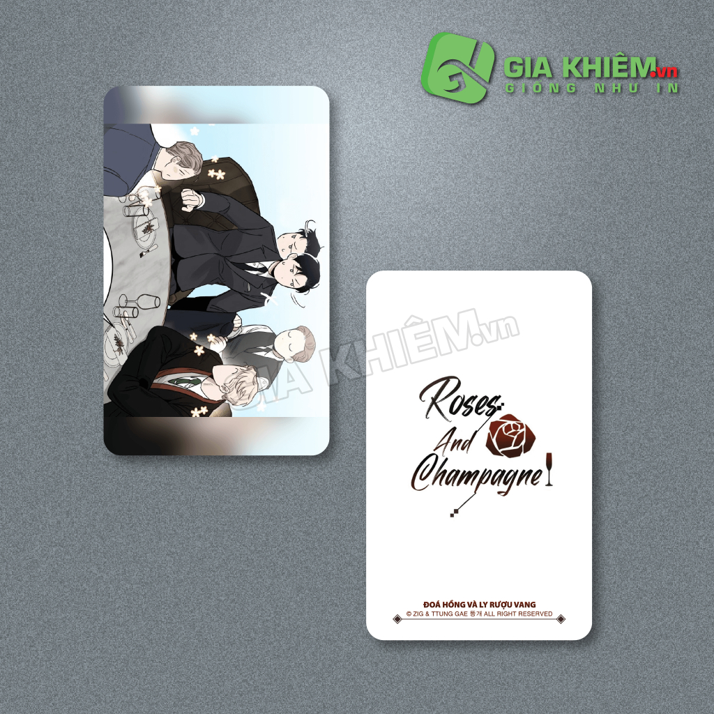 Card bo góc giấy truyện ROSES & CHAMPAGNE - ĐOÁ HỒNG VÀ LY RƯỢU VANG