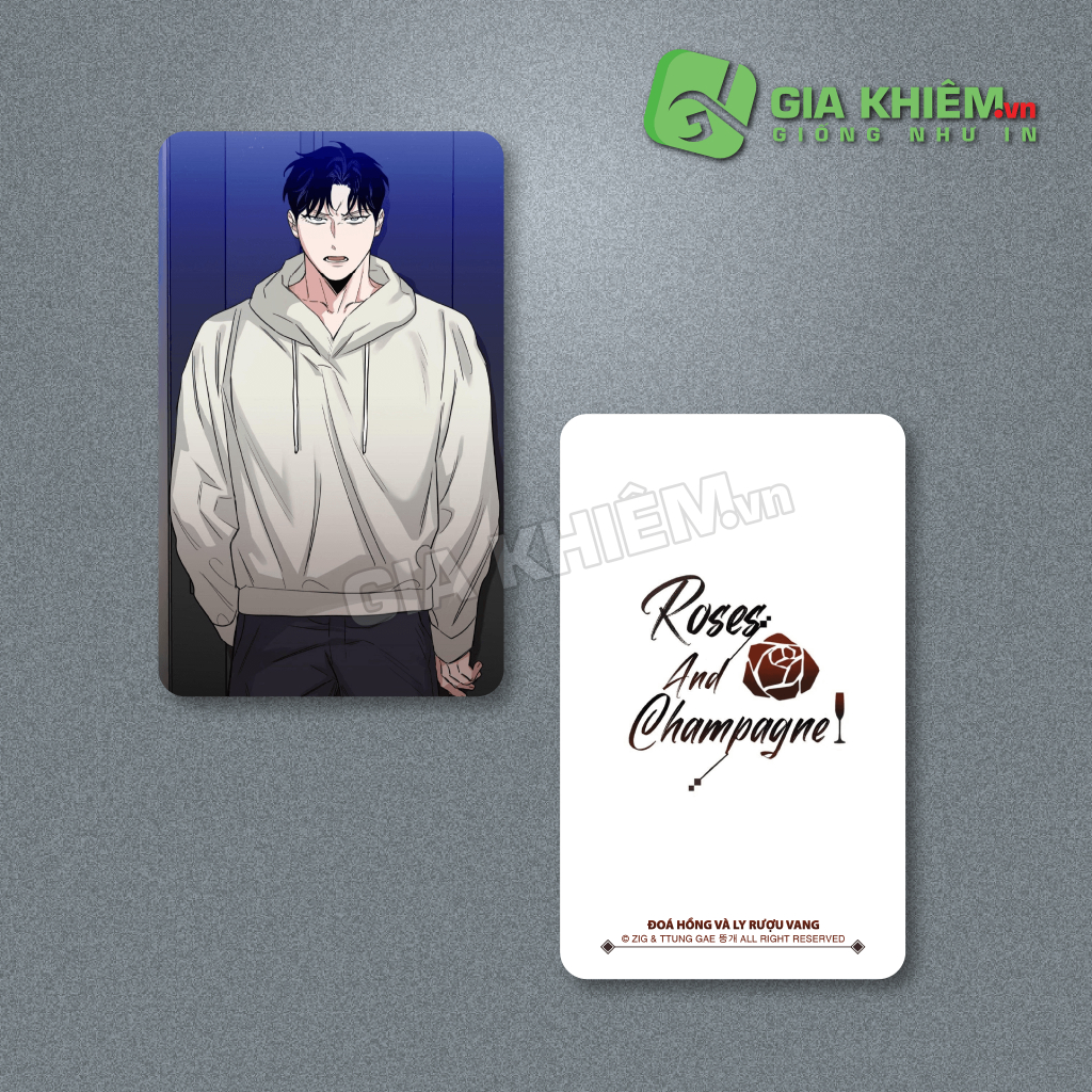Card bo góc giấy truyện ROSES & CHAMPAGNE - ĐOÁ HỒNG VÀ LY RƯỢU VANG