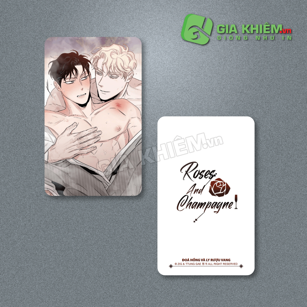 Card bo góc giấy truyện ROSES & CHAMPAGNE - ĐOÁ HỒNG VÀ LY RƯỢU VANG