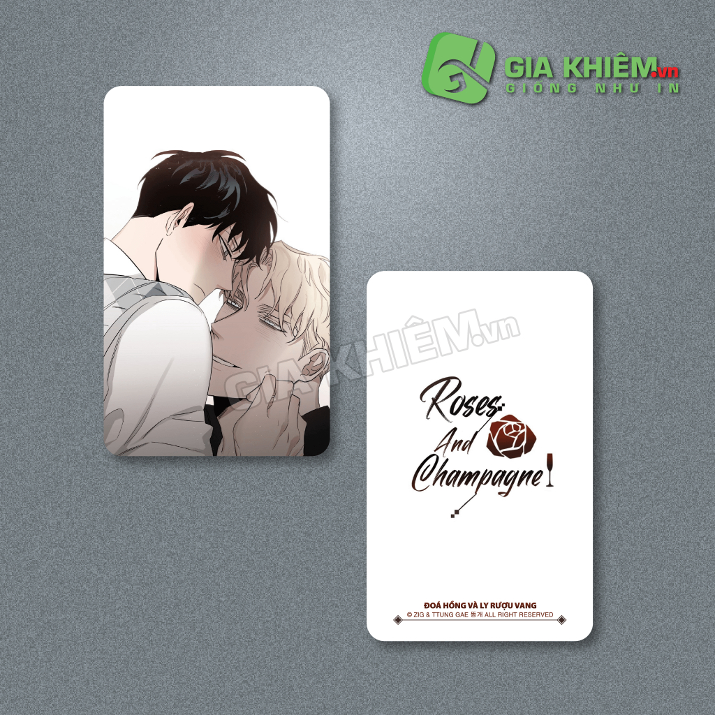 Card bo góc giấy truyện ROSES & CHAMPAGNE - ĐOÁ HỒNG VÀ LY RƯỢU VANG