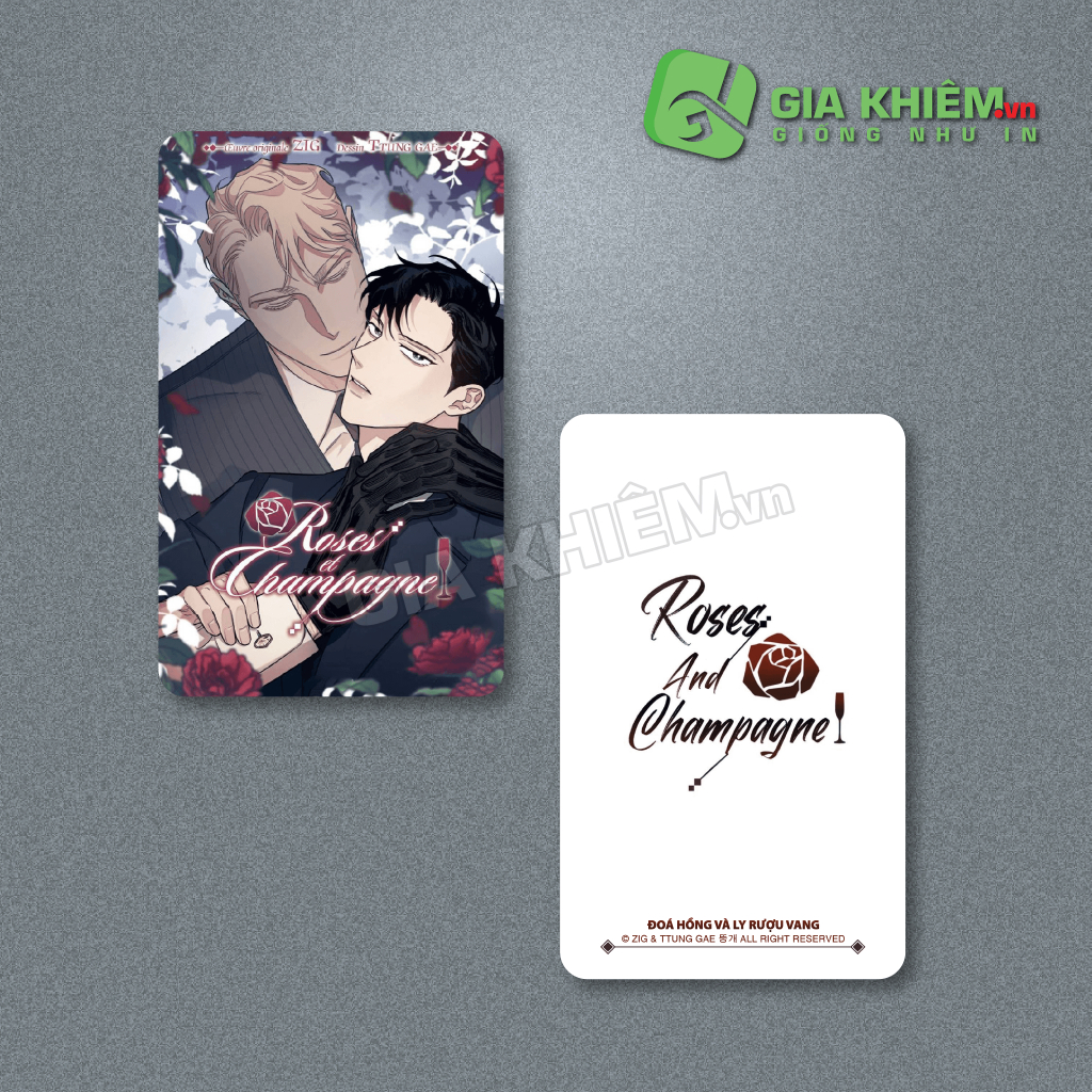 Card bo góc giấy truyện ROSES & CHAMPAGNE - ĐOÁ HỒNG VÀ LY RƯỢU VANG