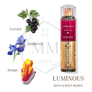 [Moomoocos] Luminous - gel tắm hương nước hoa Xịt thơm toàn thân Bath & body works Body Mist fullsize 236ml