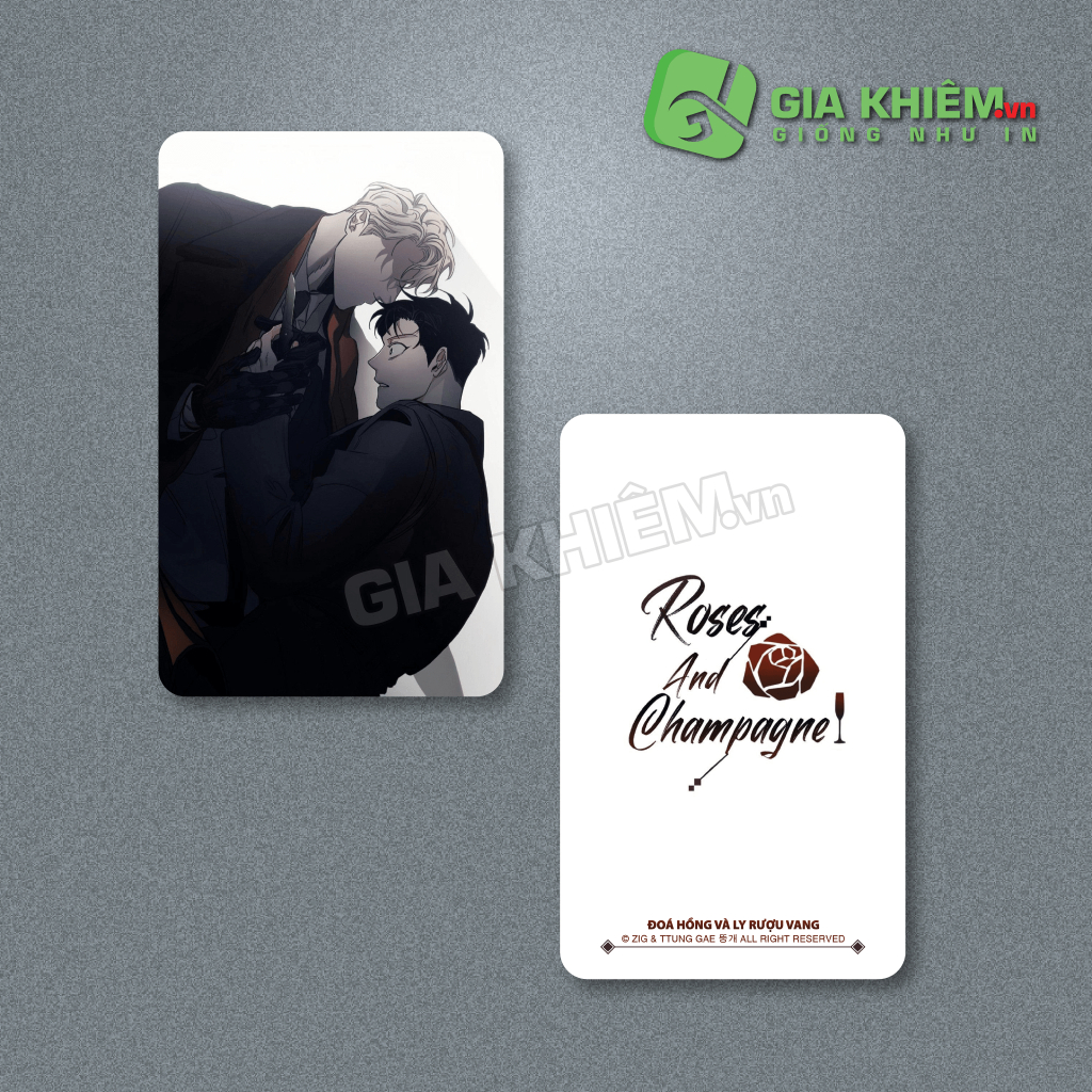 Card bo góc giấy truyện ROSES & CHAMPAGNE - ĐOÁ HỒNG VÀ LY RƯỢU VANG Part 2 size 9x5.5cm