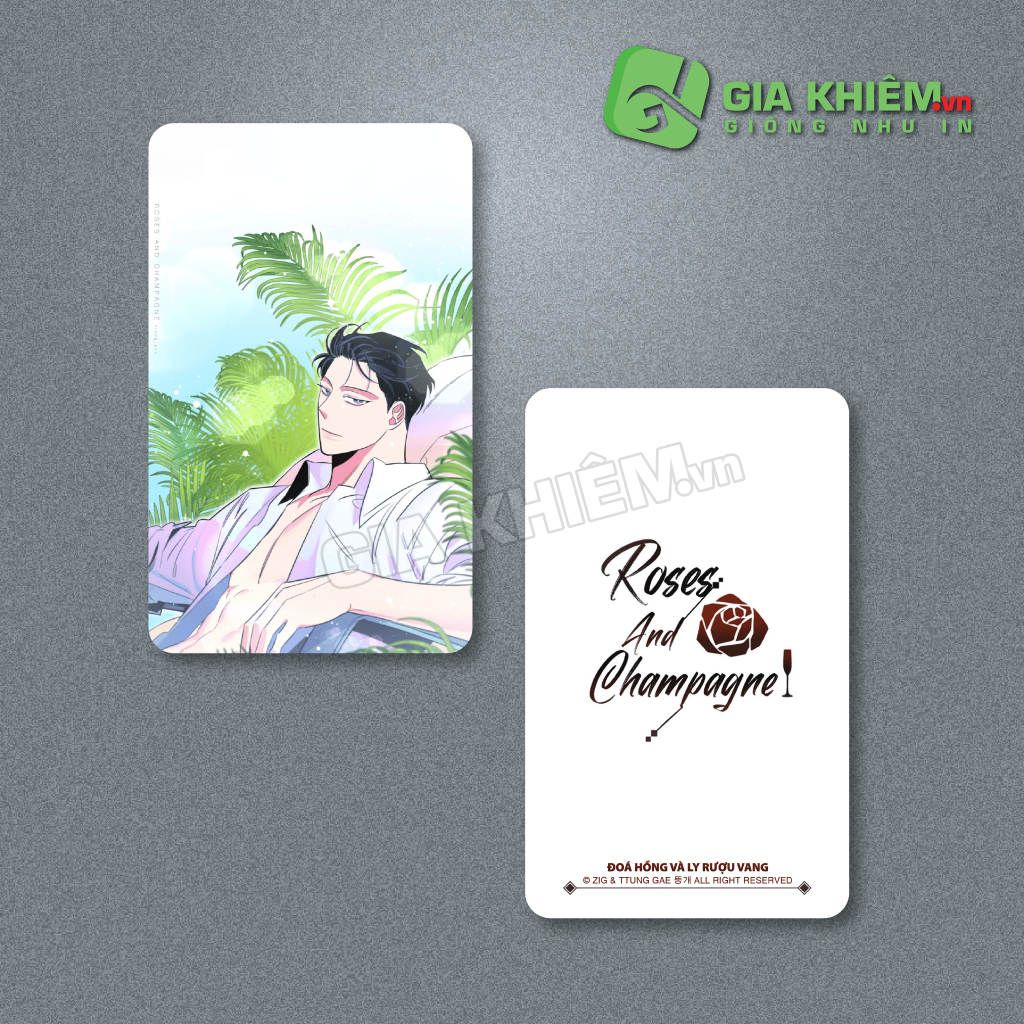 Card bo góc giấy truyện ROSES & CHAMPAGNE - ĐOÁ HỒNG VÀ LY RƯỢU VANG Part 2 size 9x5.5cm