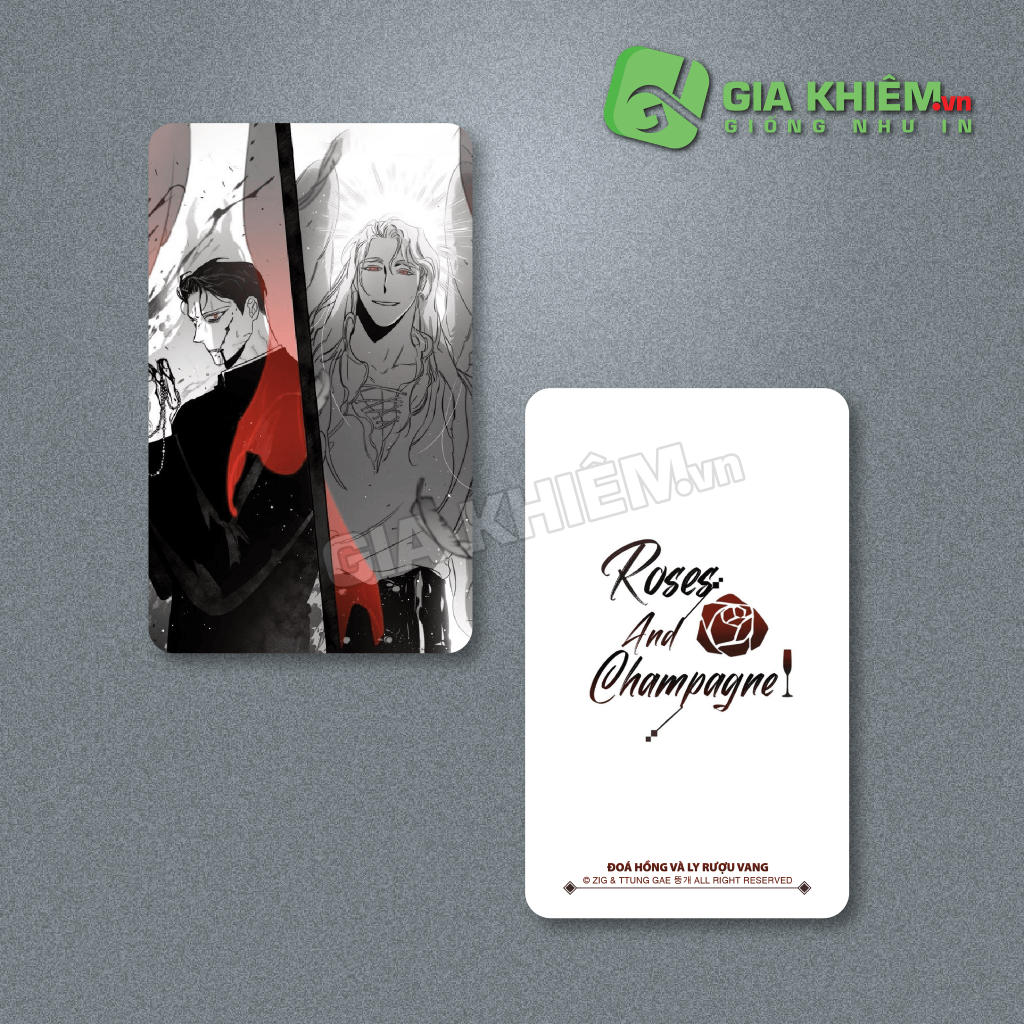 Card bo góc giấy truyện ROSES & CHAMPAGNE - ĐOÁ HỒNG VÀ LY RƯỢU VANG Part 2 size 9x5.5cm