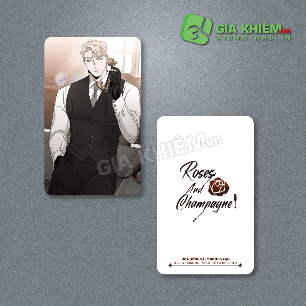 Card bo góc giấy truyện ROSES & CHAMPAGNE - ĐOÁ HỒNG VÀ LY RƯỢU VANG Part 2 size 9x5.5cm