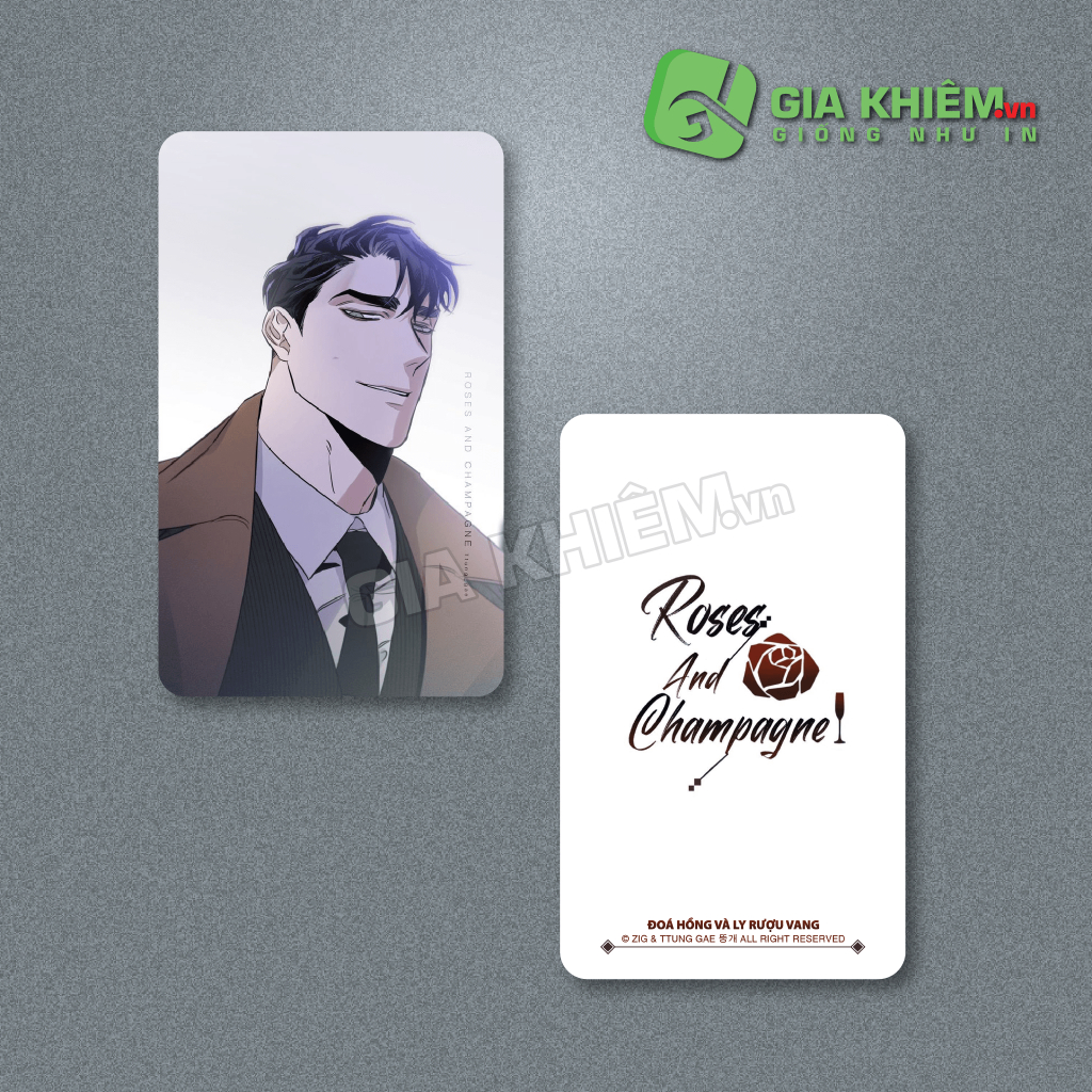 Card bo góc giấy truyện ROSES & CHAMPAGNE - ĐOÁ HỒNG VÀ LY RƯỢU VANG Part 2 size 9x5.5cm