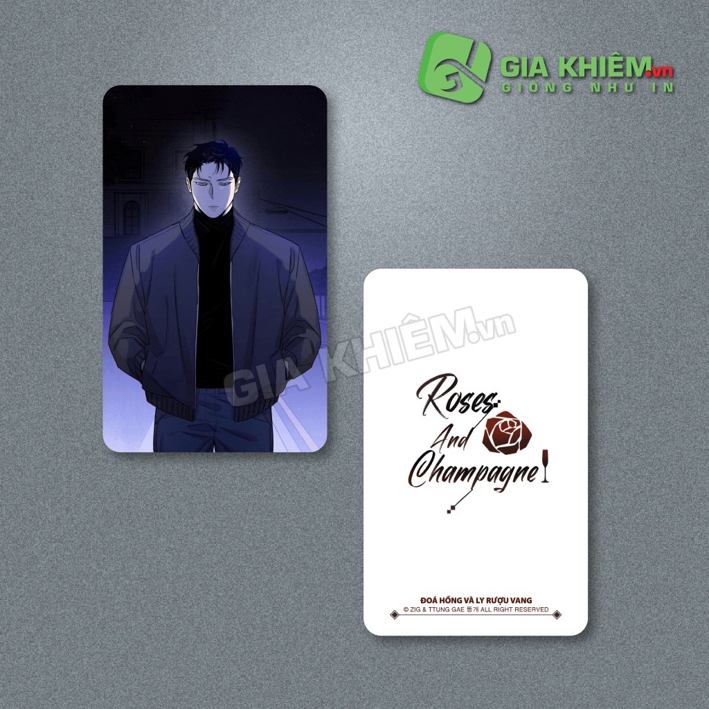 Card bo góc giấy truyện ROSES & CHAMPAGNE - ĐOÁ HỒNG VÀ LY RƯỢU VANG Part 2 size 9x5.5cm