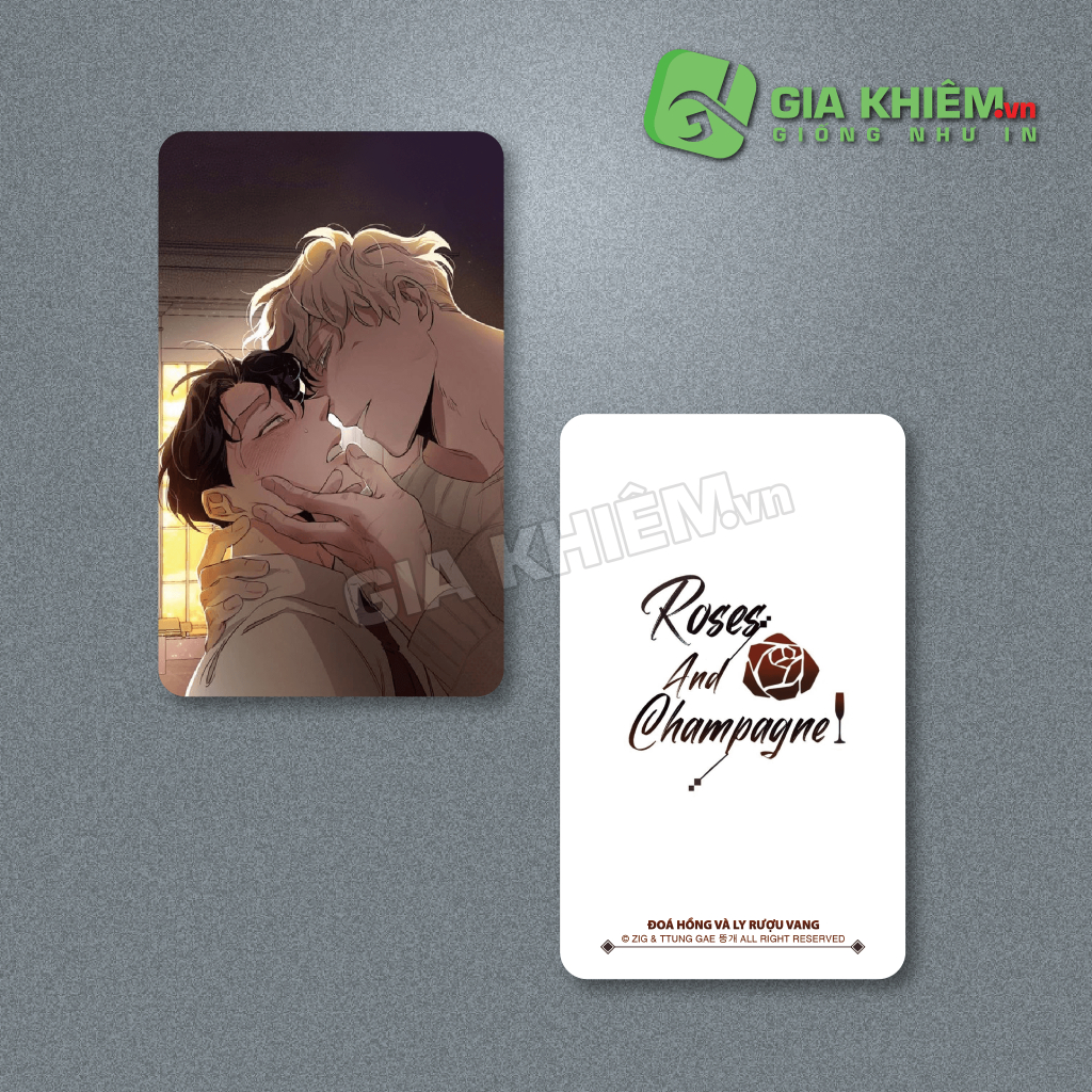 Card bo góc giấy truyện ROSES & CHAMPAGNE - ĐOÁ HỒNG VÀ LY RƯỢU VANG Part 2 size 9x5.5cm