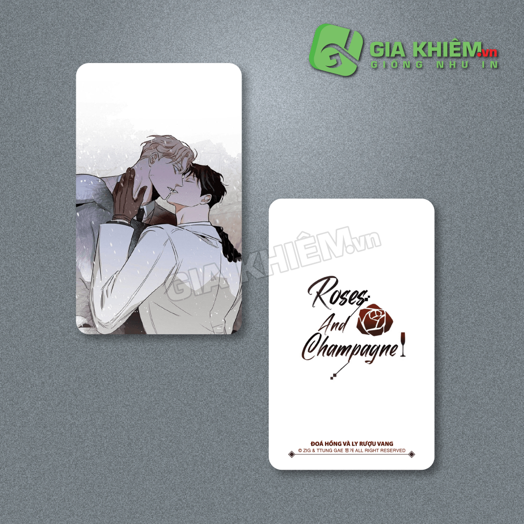 Card bo góc giấy truyện ROSES & CHAMPAGNE - ĐOÁ HỒNG VÀ LY RƯỢU VANG Part 2 size 9x5.5cm