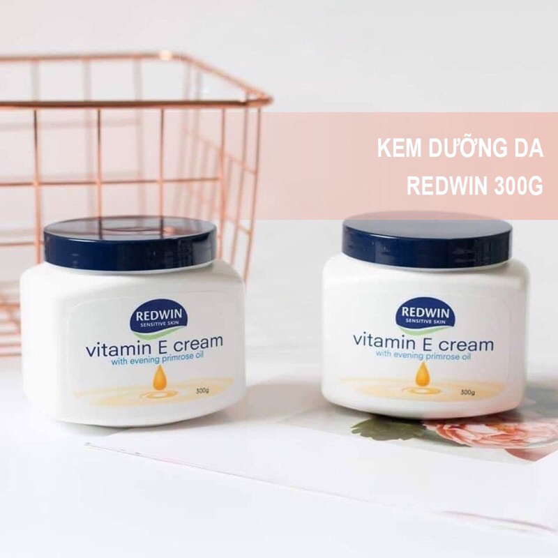 Combo 2 hũ kem dưỡng ẩm Redwin Vitamin E 300gr giúp dưỡng ẩm da và mùi hương thơm dịu nhẹ khiến chàng say mê hàng chuẩn