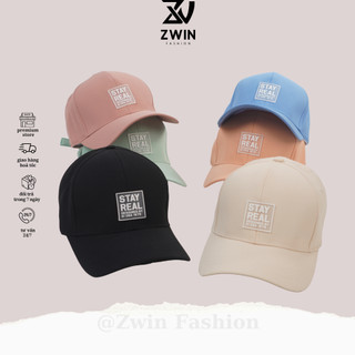 Nón kết ❤️ Mũ lưỡi trai  thêu tem STAY REAL chất kaki cao cấp form unisex nam nữ N55 - Zwin