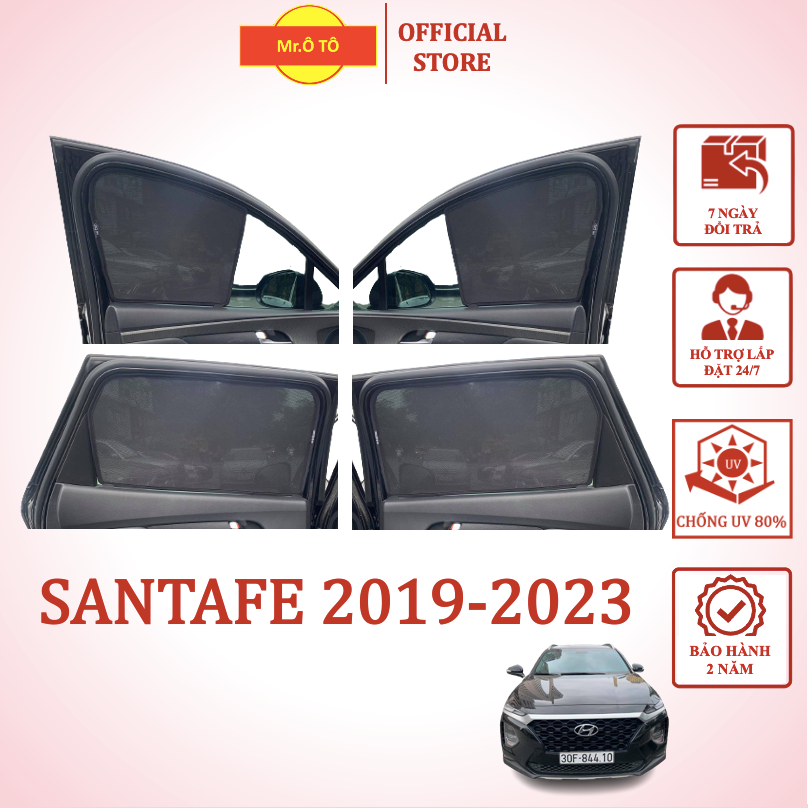 Rèm Che Nắng Xe Hyundai Santafe 2019 - 2023 chống UV - Loại 1 Mr Ô Tô - Bảo hành 2 năm