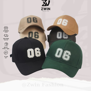 Nón kết ❤️ Mũ lưỡi trai thêu hình chữ 06 chất kaki cao cấp form unisex nam nữ N71