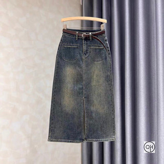 Chân váy bò jeans xẻ trước hot trend #91.3