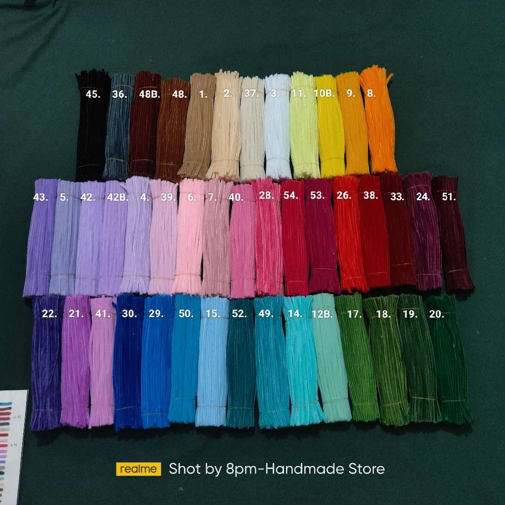 kẽm nhung loại 1 (6-8mm) lông đều, mềm mịn làm hoa handmade