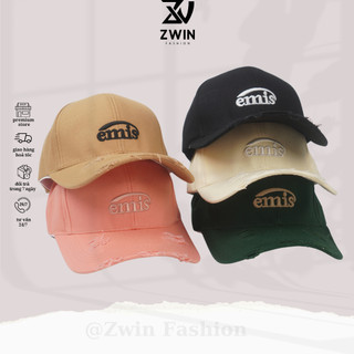 Mũ lưỡi trai ❤️ Nón kết rách thêu hình chữ EMIS chất kaki cao cấp form unisex nam nữ N75 - Zwin