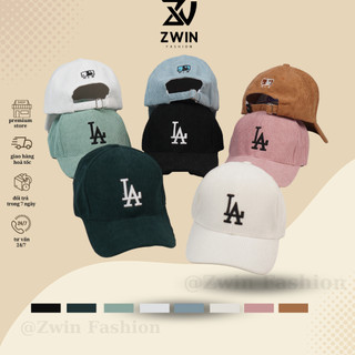 Nón kết ❤️ Mũ lưỡi trai thêu hình chữ LA chất nhung tăm cao cấp form unisex nam nữ N81 - Zwin