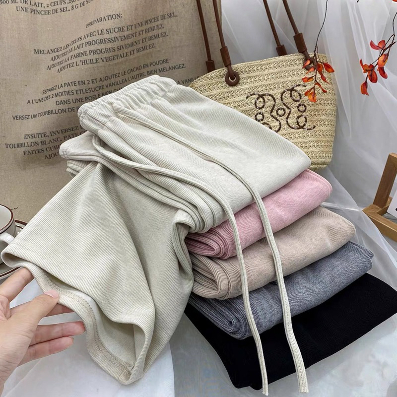 Quần suông nhung tăm lông thỏ dáng dài