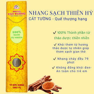 Nhang quế thượng hạng thiên hỷ - 120 nén 38cm/ 1 hộp - 100% thảo dược made in viet nam
