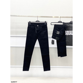 Quần Bò Amiri rách phối da cực chất - Quần bò mam rách