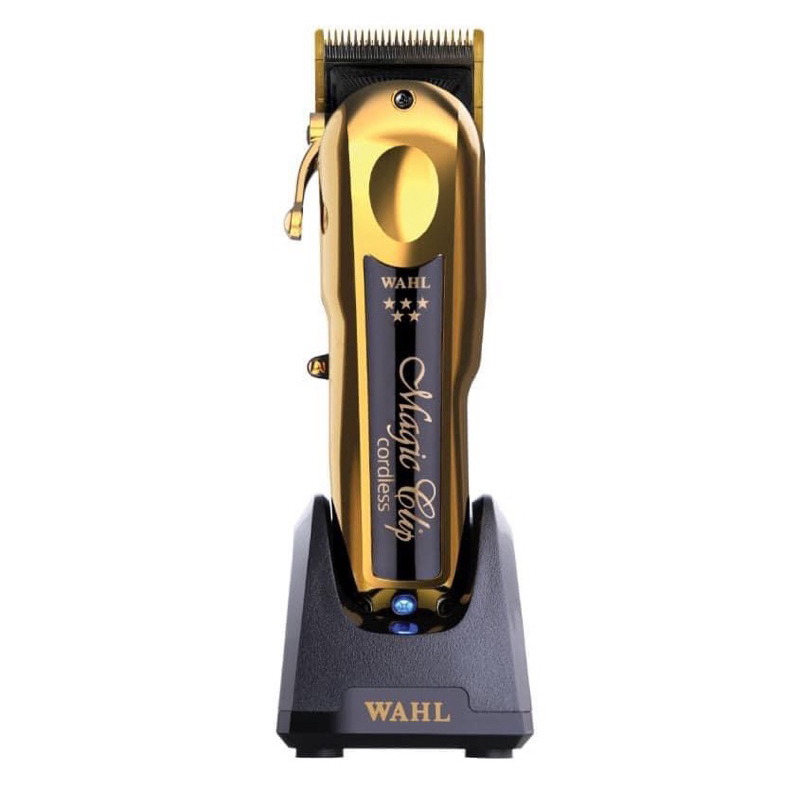 Tông đơ cắt tóc WAHL Magic Gold / Black cao cấp - lưỡi kép kèm Dock sạc