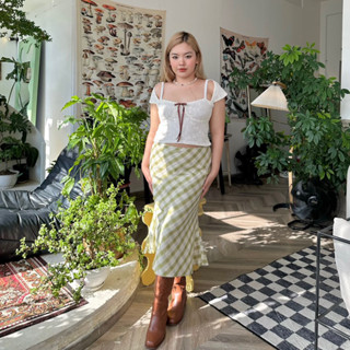   60kg - 80kg  Chân váy bigsize đuôi cá caro Sâm Dứa 