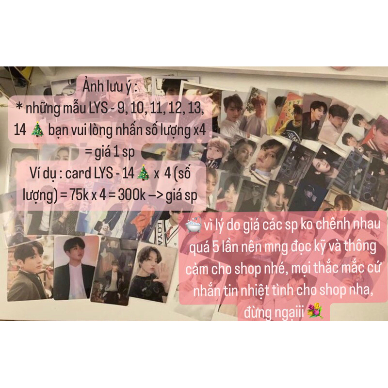 Lẻ card Jungkook BTS official - photocard BTS chính hãng