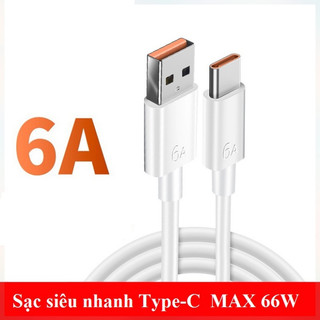 Cáp Sạc OPPO, Xiaomi 6A  chui Type-C (Đầu Cam)