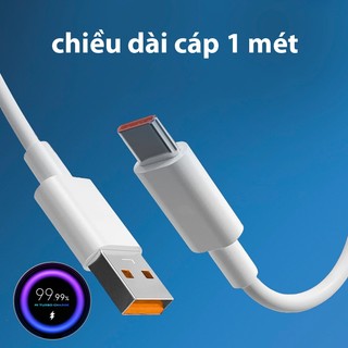 Cáp Sạc OPPO, Xiaomi 6A  chui Type-C (Đầu Cam)