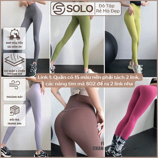 Quần Tập Gym Yoga Legging Cạp Cao Gen Bụng Nâng Mông Thể Thao Nữ Thun Poly Mềm Mịn Thoáng Mát 802