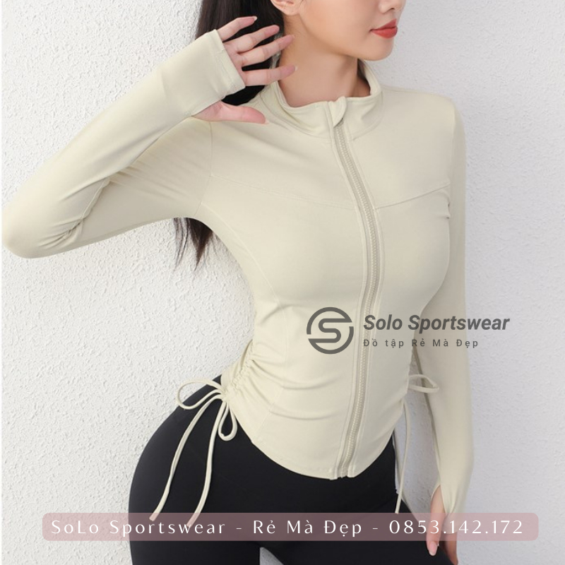 Áo Khoác Ôm Body Dây Rút Thể Thao Nữ Tập Gym Yoga❤️𝑯𝑨̀𝑵𝑮 𝑿𝑰̣𝑵❤️ Thun POLYCo Giãn Siêu Tôn Dáng Thoải Mái 𝑮𝒀𝑴𝑺𝑻𝑶𝑹𝑬 309