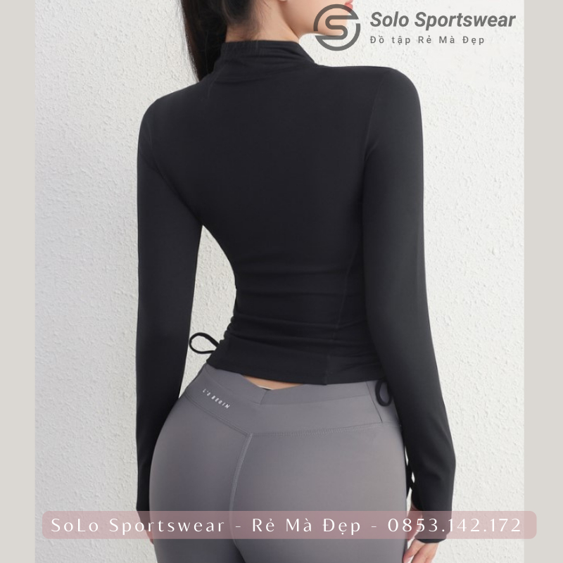 Áo Khoác Ôm Body Dây Rút Thể Thao Nữ Tập Gym Yoga❤️𝑯𝑨̀𝑵𝑮 𝑿𝑰̣𝑵❤️ Thun POLYCo Giãn Siêu Tôn Dáng Thoải Mái 𝑮𝒀𝑴𝑺𝑻𝑶𝑹𝑬 309
