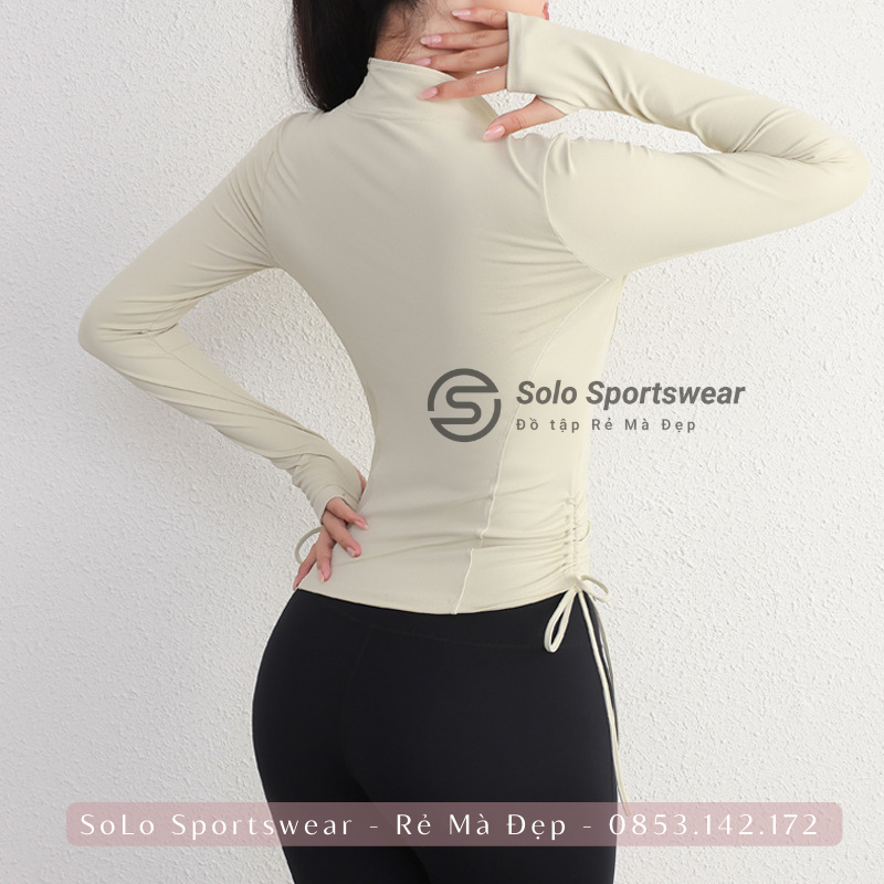 Áo Khoác Ôm Body Dây Rút Thể Thao Nữ Tập Gym Yoga❤️𝑯𝑨̀𝑵𝑮 𝑿𝑰̣𝑵❤️ Thun POLYCo Giãn Siêu Tôn Dáng Thoải Mái 𝑮𝒀𝑴𝑺𝑻𝑶𝑹𝑬 309