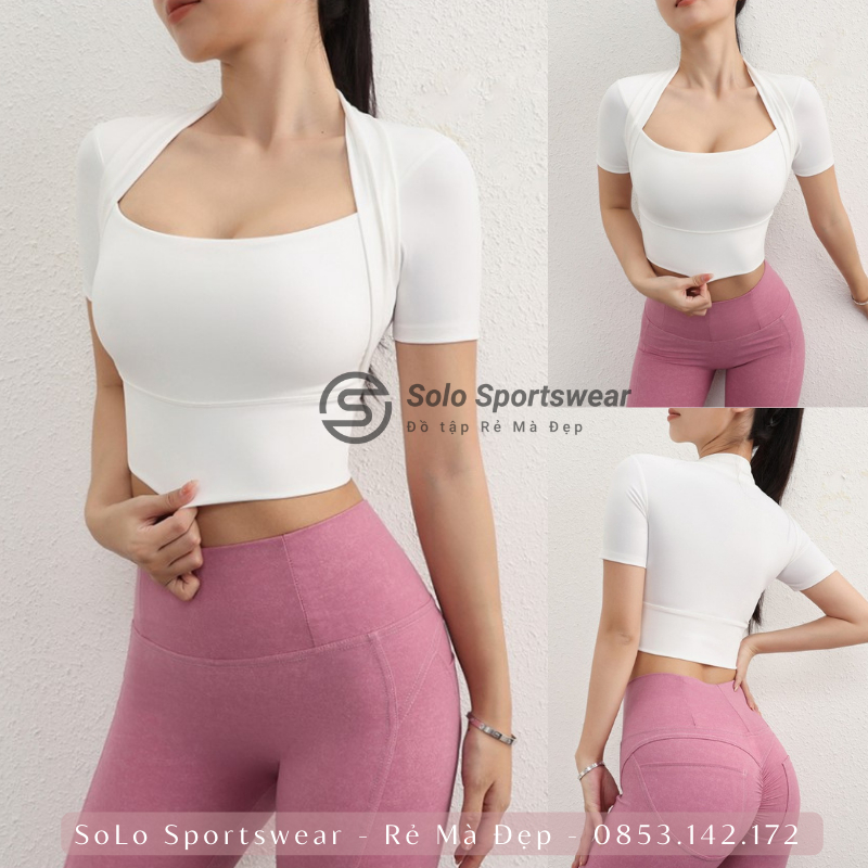 Áo Thun Tập Gym Yoga Croptop Ôm Body CÓ MÚT Ngắn Tay Thể Thao Nữ Thun Poly Mềm Mịn Thoáng Mát 𝐆𝐘𝐌𝐒𝐓𝐎𝐑𝐄 296