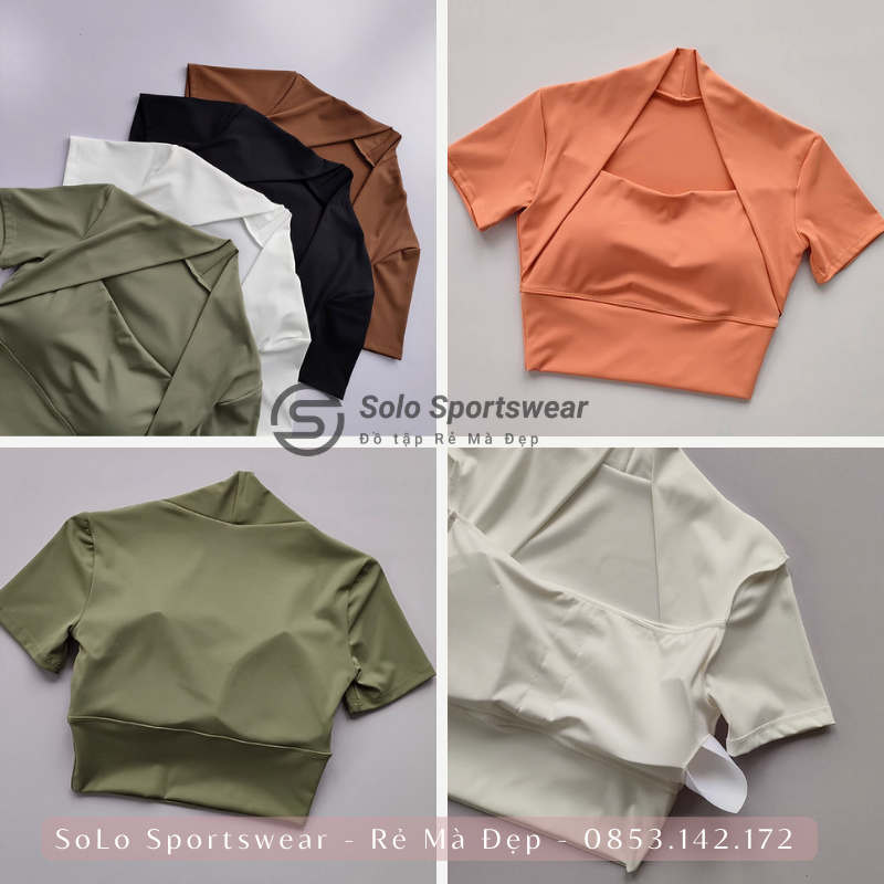Áo Thun Tập Gym Yoga Croptop Ôm Body CÓ MÚT Ngắn Tay Thể Thao Nữ Thun Poly Mềm Mịn Thoáng Mát 𝐆𝐘𝐌𝐒𝐓𝐎𝐑𝐄 296