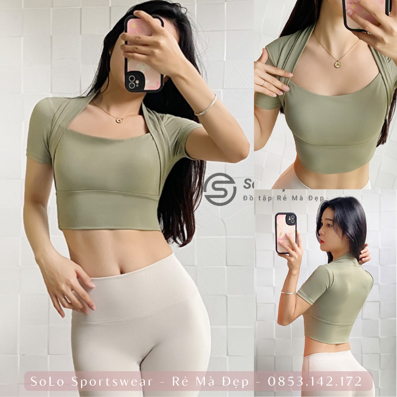 Áo Thun Tập Gym Yoga Croptop Ôm Body CÓ MÚT Ngắn Tay Thể Thao Nữ Thun Poly Mềm Mịn Thoáng Mát 𝐆𝐘𝐌𝐒𝐓𝐎𝐑𝐄 296