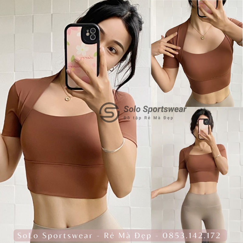 Áo Thun Tập Gym Yoga Croptop Ôm Body CÓ MÚT Ngắn Tay Thể Thao Nữ Thun Poly Mềm Mịn Thoáng Mát 𝐆𝐘𝐌𝐒𝐓𝐎𝐑𝐄 296