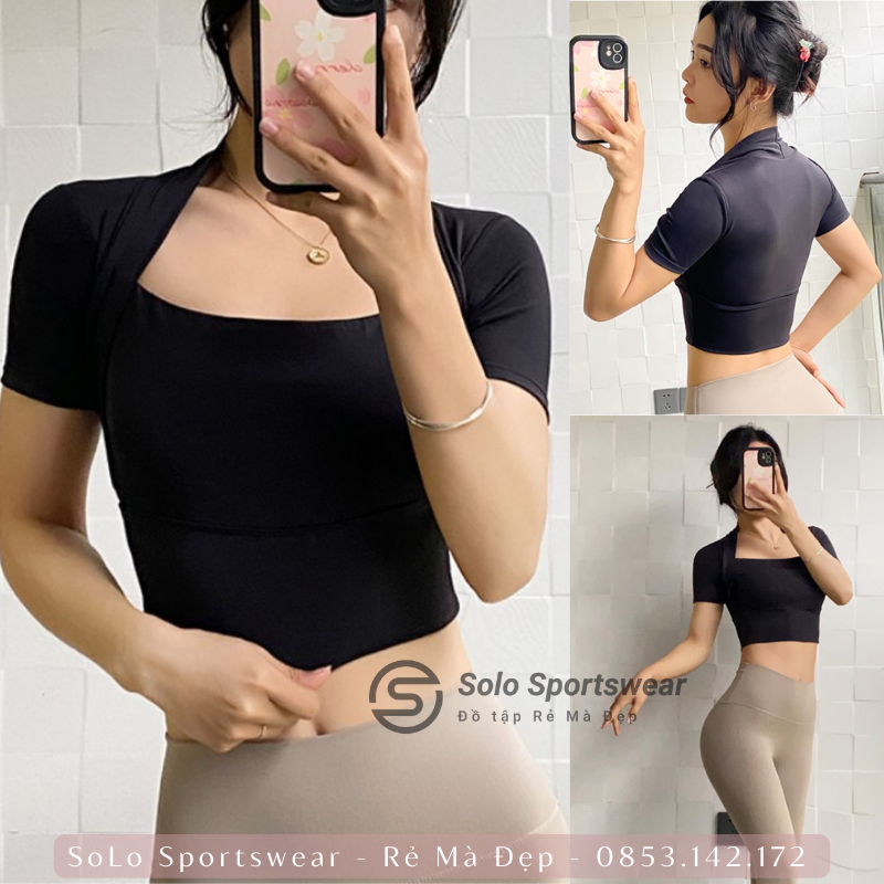 Áo Thun Tập Gym Yoga Croptop Ôm Body CÓ MÚT Ngắn Tay Thể Thao Nữ Thun Poly Mềm Mịn Thoáng Mát 𝐆𝐘𝐌𝐒𝐓𝐎𝐑𝐄 296
