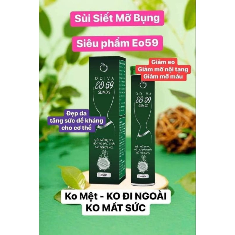 Viên Sủi Siết Eo 59 Slim X9 Odiva, Giảm Bụng, Giảm Mỡ, Không Gây Đi Ngoài