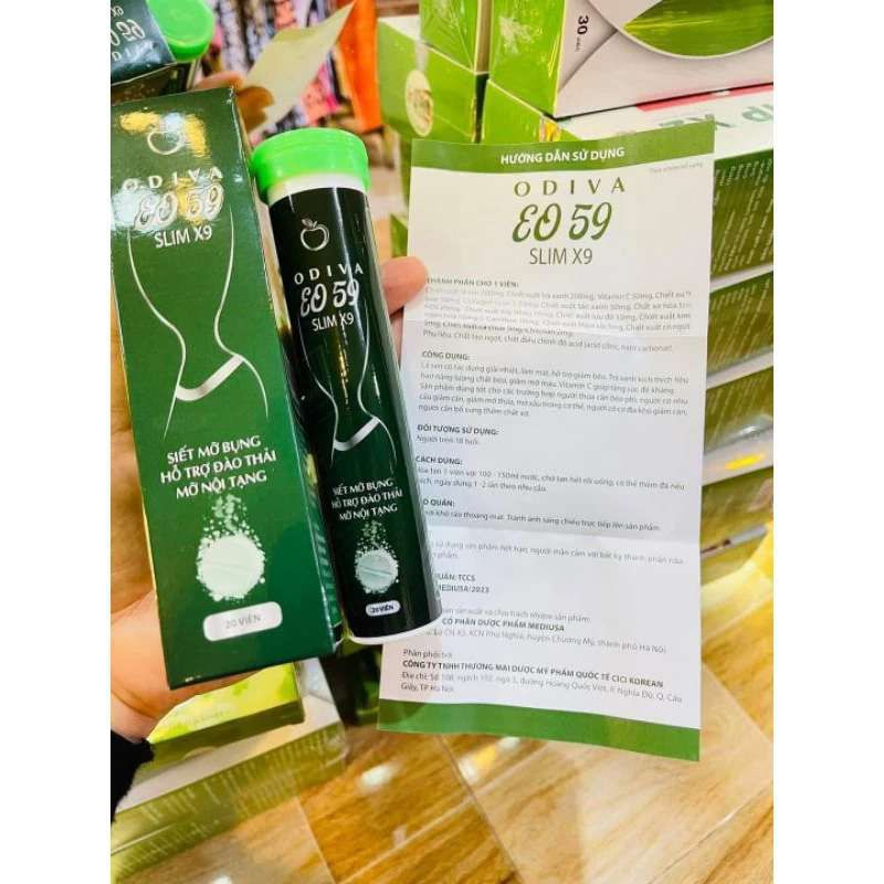 Viên Sủi Siết Eo 59 Slim X9 Odiva, Giảm Bụng, Giảm Mỡ, Không Gây Đi Ngoài