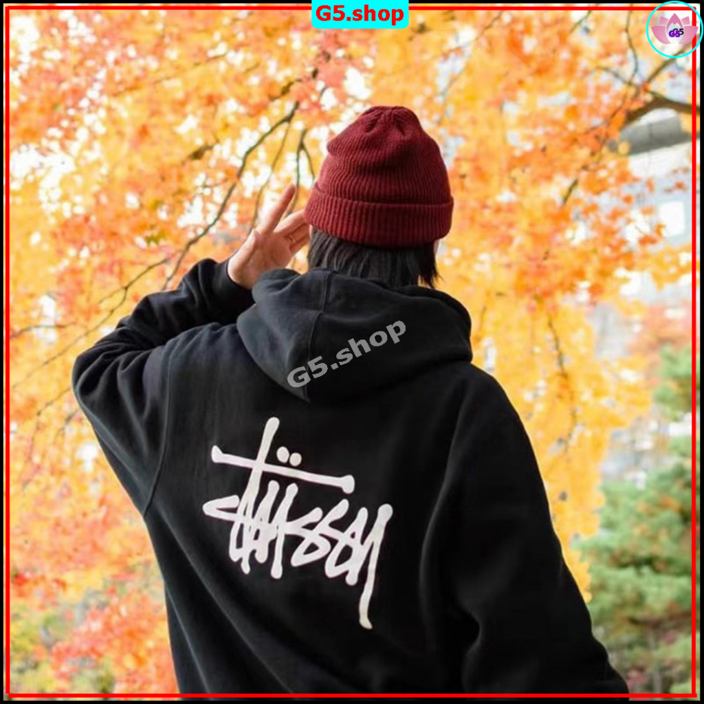 Áo HOODIE LOGo stussy from rộng trẻ trung chất liệu nỉ bông cao cấp 100% - Áo Khoác Có Nón Dài Tay Chui Đầu Nam Nữ