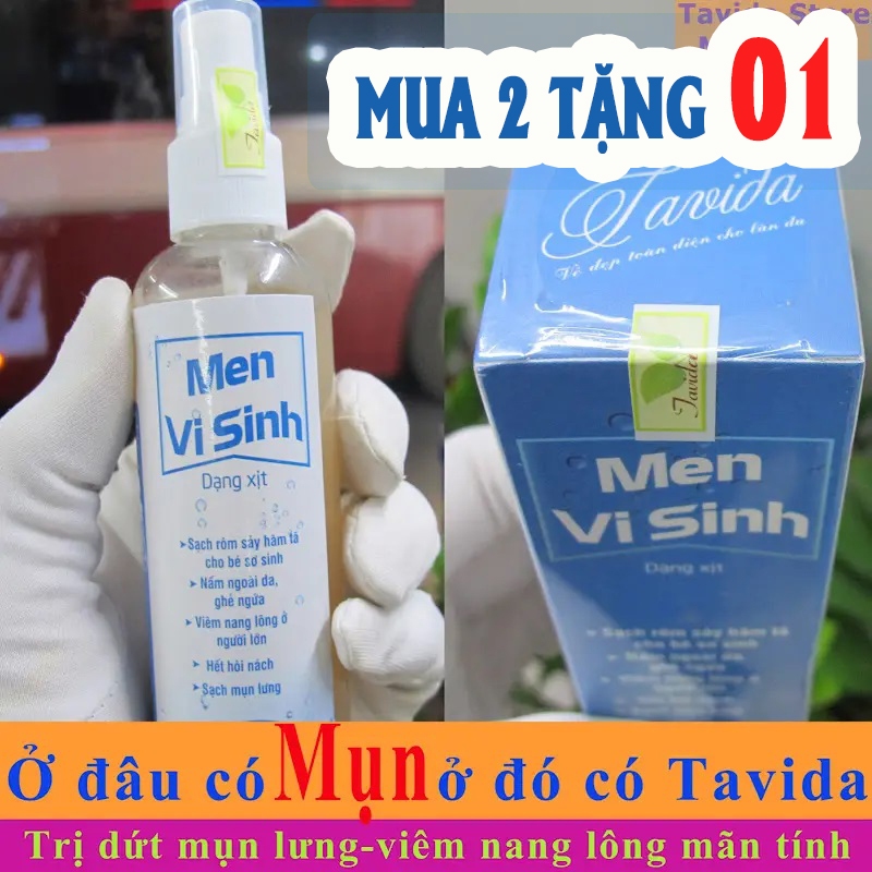 Men vi sinh Tavida sạch mụn lưng viêm nang lông