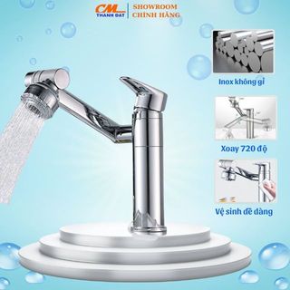 Vòi rửa mặt nóng lạnh cao cấp, vòi nước lavabo, vòi nước tăng áp thông minh xoay 360 độ