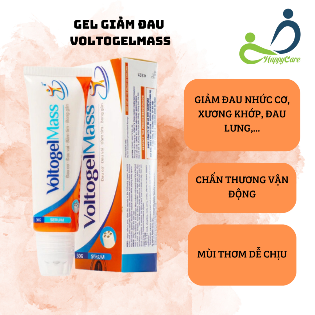 Giảm Đau Cơ, Đau Vai, Bầm Tím, Bong Gân VoltogelMass 30g