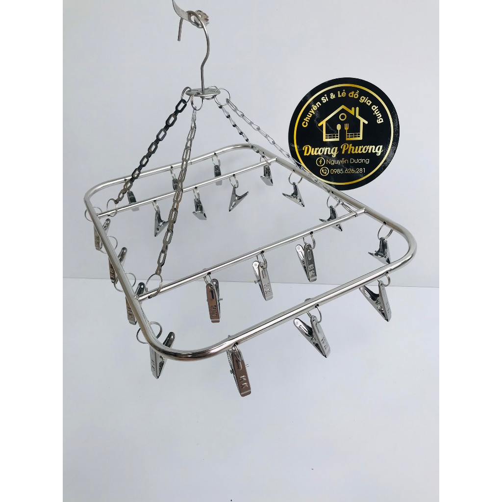 Móc dù inox vuông 20 kẹp