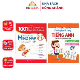 Sách - Combo Chinh Phục Từ Vựng Tiếng Anh - 1001 Mẫu Câu Tiếng Anh Giao Tiếp Thông Dụng - Sơ Đồ Tư Duy Mind Map (2 cuốn)