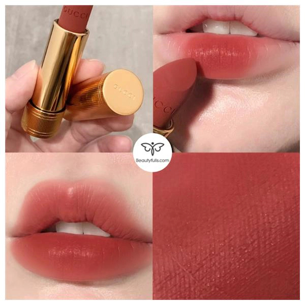 Son thỏi lì Gucci màu 217 Hồng Cam Đất 3,5g