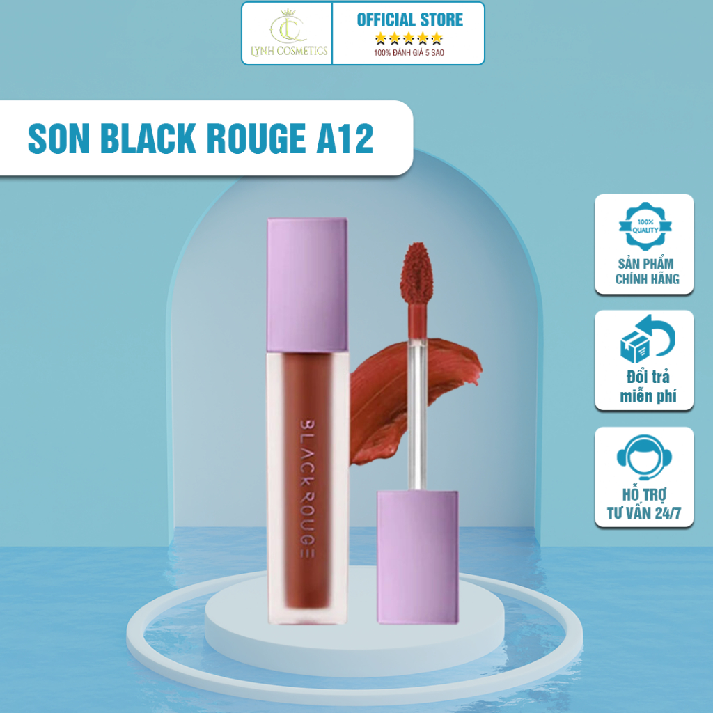 Son Black Rouge A12 Lynh Cosmetics 29 - Black Rouge A12 Màu Nâu Đỏ, Lâu Trôi, Mềm Mịn, Mướt Trên Môi, Không Gây Bết Dính